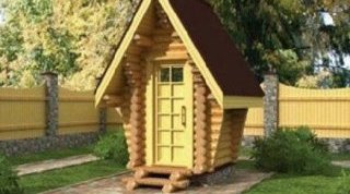 Дачный туалет в виде сказочного деревянного домика