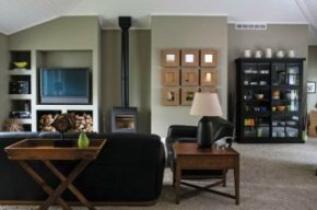 интерьер дачного дома с печкой фото