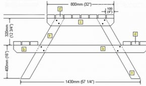 Схематичный чертеж дачного стола: вид сбоку