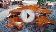 Мебель для сада деревянные столы стулья из массива и лавки