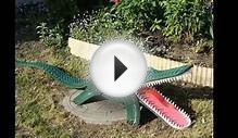 Поделки из шин для сада - крокодил. 35 фото крокодила из шин